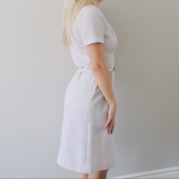 60’s Pink Mod Mini Dress with Subtle Brocade - Picture 3 of 8